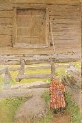 Carl Larsson, A Rattvik Girl  by Wooden Storehous